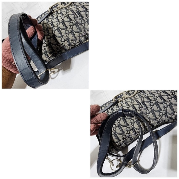 Authentic CHRISTIAN DIOR Monogram Flap Messenger Navy Blue - Picture 11 of 16